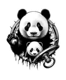 Panda in Time - Instant Digital Download