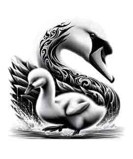 Swan Family - Instant Digital Download