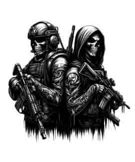 Bling Art Tribal Tattoo Instant Digital Download - American Patriot - Grim Reaper Agents 1