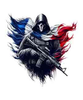 Bling Art Tribal Tattoo Instant Digital Download - French Patriot - Freedom Fighter 1