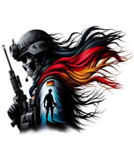 Bling Art Tribal Tattoo Instant Digital Download - German Patriot - Reflection 1
