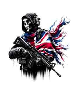 Bling Art Tribal Tattoo Instant Digital Download - British Patriot Soldier -Vanguard 1