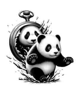 Panda in Time - Instant Digital Download