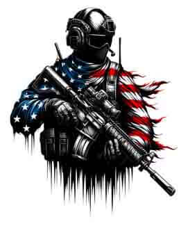 Bling Art Tribal Tattoo Instant Digital Download - American Patriot - Vanguard 1
