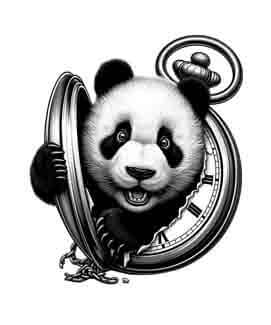Panda in Time - Instant Digital Download