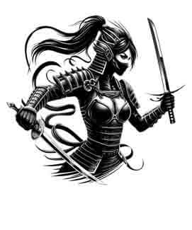 Samurai Ninja Woman - Instant Digital Download
