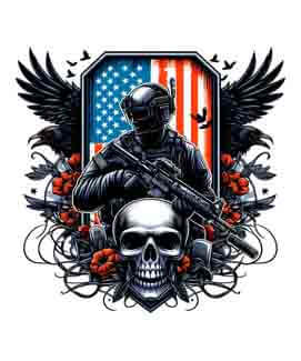 Bling Art Tribal Tattoo Instant Digital Download - American Patriot - Service 1