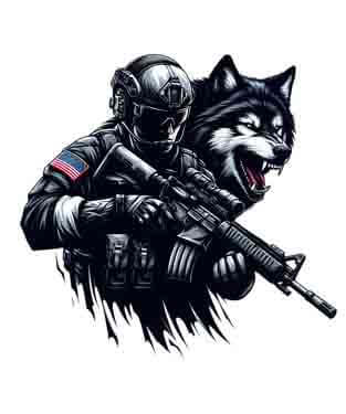 Bling Art Tribal Tattoo Instant Digital Download - American Patriot - Wolf Howl 1