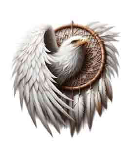 Bling Art Tribal Tattoo Instant Digital Download - Dreamcatcher - Eagle Bronze 1