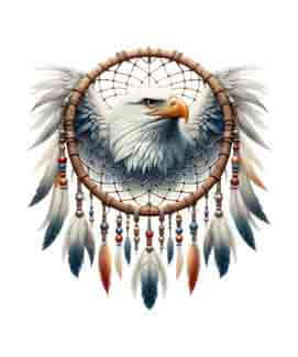 Bling Art Tribal Tattoo Instant Digital Download - Dreamcatcher - Eagle Feather 1