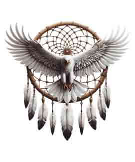 Bling Art Tribal Tattoo Instant Digital Download - Dreamcatcher - Eagle Gilded Soaring 1