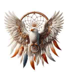Bling Art Tribal Tattoo Instant Digital Download - Dreamcatcher - Eagle Gilded Auburn 1