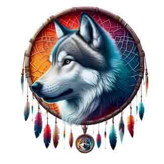 Dreamcatcher Wolf - Mystic Serenity - Instant Digital Download