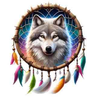Dreamcatcher Wolf - Whispering Moon - Instant Digital Download