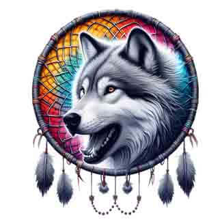Dreamcatcher Wolf - Spirit of the Wild - Instant Digital Download