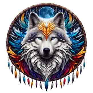 Dreamcatcher Wolf - Celestial Vision - Instant Digital Download