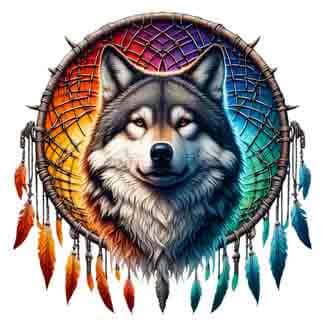 Dreamcatcher Wolf - Guardian of Peace - Instant Digital Download