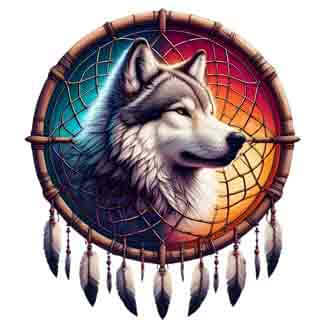 Dreamcatcher Wolf - Dawn of Courage - Instant Digital Download