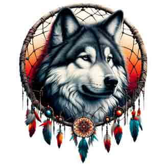 Dreamcatcher Wolf - Echo of Wisdom - Instant Digital Download