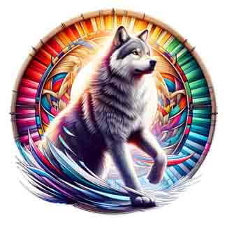 Dreamcatcher Wolf - Ember of Strength - Instant Digital Download