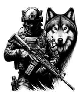 Bling Art Tribal Tattoo Instant Digital Download - American Patriot - Wolf's Shadow 1
