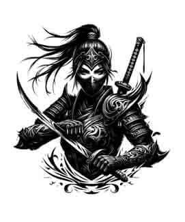 Samurai Ninja Woman - Instant Digital Download