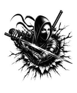 Samurai Ninja Woman - Instant Digital Download