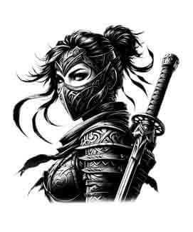 Samurai Ninja Woman - Instant Digital Download