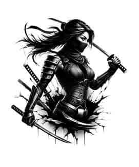 Samurai Ninja Woman - Instant Digital Download