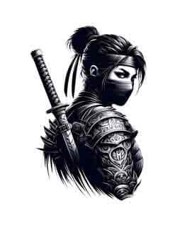 Samurai Ninja Woman - Instant Digital Download