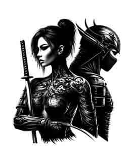 Samurai Ninja Woman - Instant Digital Download