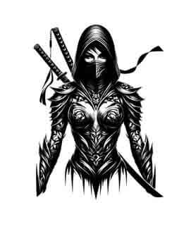 Samurai Ninja Woman - Instant Digital Download