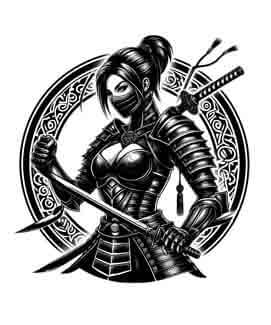 Samurai Ninja Woman - Instant Digital Download