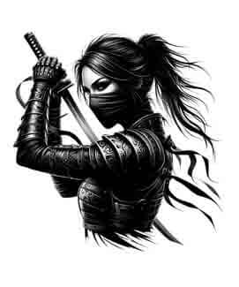 Samurai Ninja Woman - Dark Whisper - Instant Digital Download