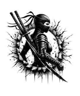Samurai Ninja Woman - Art of Stealth - Instant Digital Download