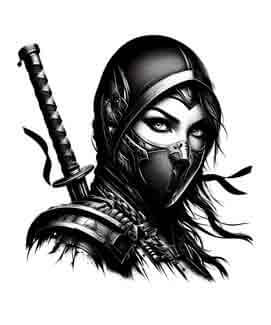 Samurai Ninja Woman - Dancer of the Dark - Instant Digital Download
