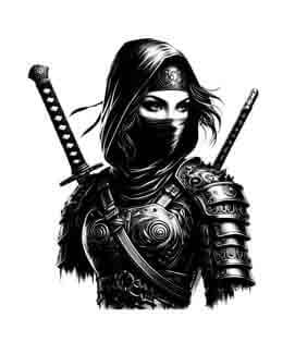 Samurai Ninja Woman - Unseen Guardian - Instant Digital Download