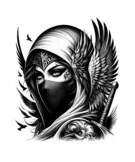 Samurai Ninja Woman - Whisper in the Wind - Instant Digital Download