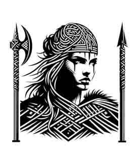 Viking Valkyrie Warrior - Tribe Woven - Instant Digital Download