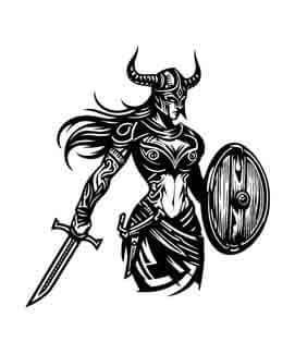 Viking Warrior Shield Maiden - Mercenary - Instant Digital Download