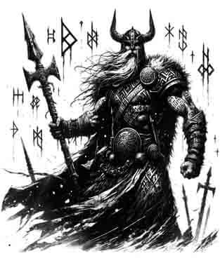 Viking Odin - Instant Digital Download Warrior Tribal Tattoo