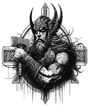 Viking Odin - Instant Digital Download Warrior Tribal Tattoo