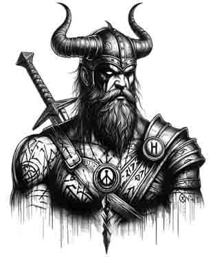 Viking Odin - Instant Digital Download Warrior Tribal Tattoo