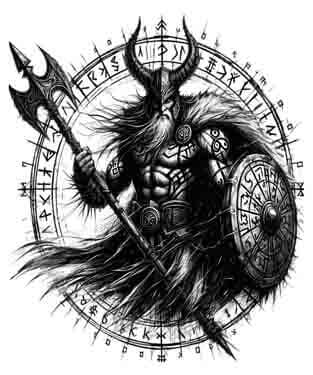 Viking Odin - Instant Digital Download Warrior Tribal Tattoo