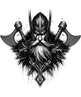 Viking Odin - Instant Digital Download Warrior Tribal Tattoo