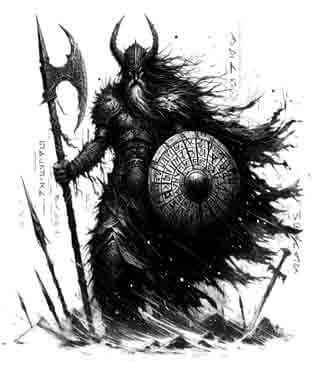 Viking Odin - Instant Digital Download Warrior Tribal Tattoo