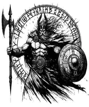 Viking Odin - Instant Digital Download Warrior Tribal Tattoo