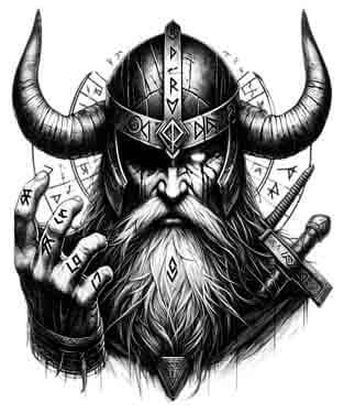 Viking Odin - Instant Digital Download Warrior Tribal Tattoo
