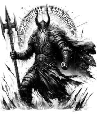 Viking Odin - Instant Digital Download Warrior Tribal Tattoo