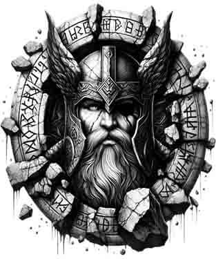 Viking Odin - Instant Digital Download Warrior Tribal Tattoo